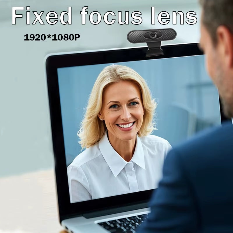 USB Webcam 1080P HD Mini Webcam for Laptop Computer Web Camera Built-In Microphones for Living/ Video Call/ Conference