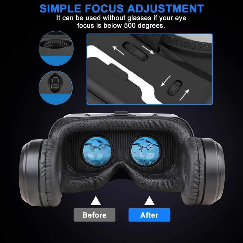 Multifunctional Virtual Reality Glasses, Portable Head-Mounted Humanization Design 3D VR Glasses, VR Set for Gaming, Electronic Gadgets, VR Headset