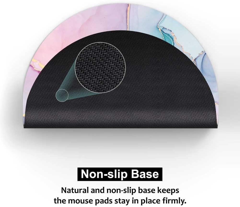 Small Mouse Pad 7.9 X 7.9 Inch, round Mouse Pad for Laptop Wireless Mouse Home Office Travel, Portable & Washable Colourful Marble