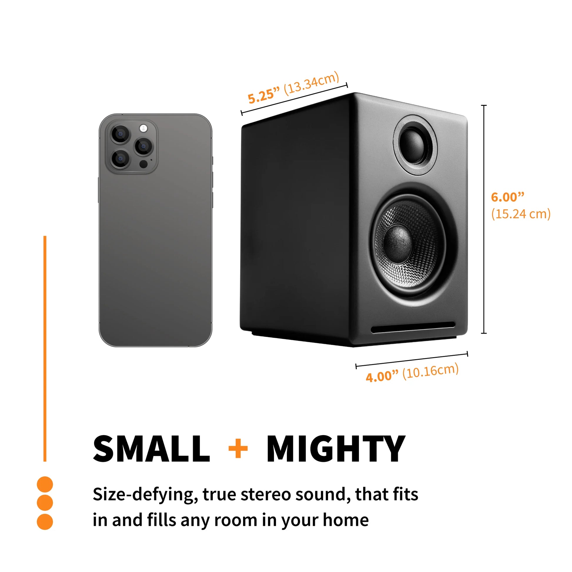 A2 24 Bit Hires Desktop Speakers with Bluetooth - Pair (Black)