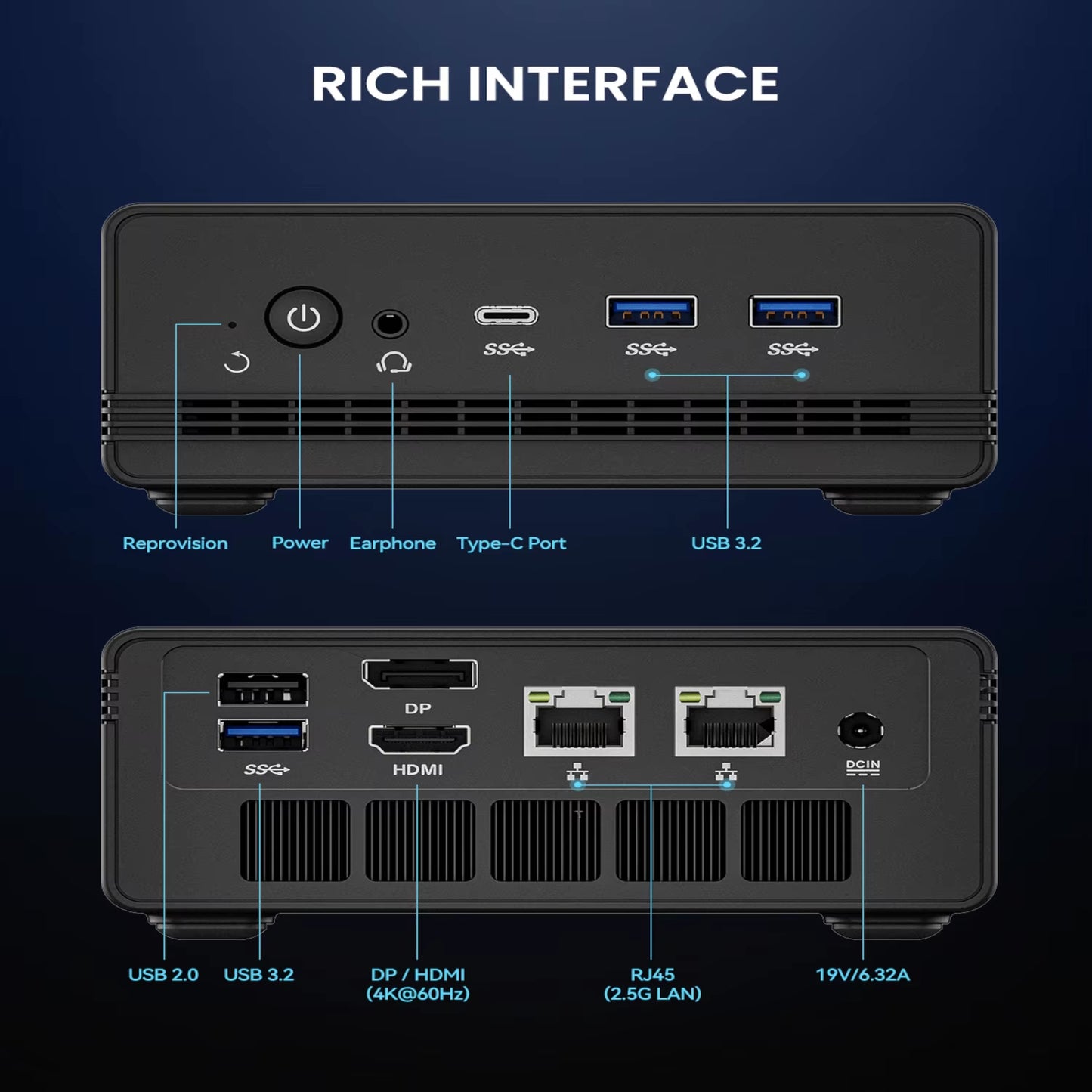 Mini PC Ariesbox AMD Ryzen R9 7940HS 8GB RAM DDR4 Desktop Computer Wifi Bluetooth Win11 OS for Business Office