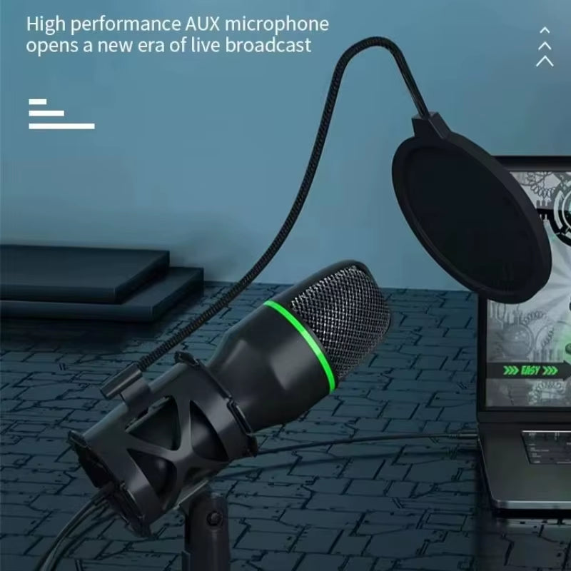 ME4 USB/3.5MM Condenser Microphone Wired Desktoptripod MIC for Recording Live Gaming Video Noise Reduction Conference Microphone