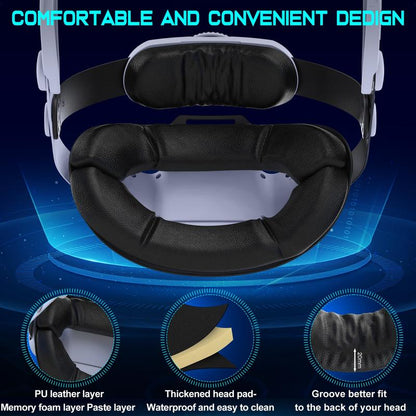 ESYWEN Head Strap for Oculus Quest 2 & 3 &3S Accessories,With 7500Mah Rechargeable Battery, VR Accessories Adjustable Elite Strap for Oculus Quest 2 & 3 VR Headset