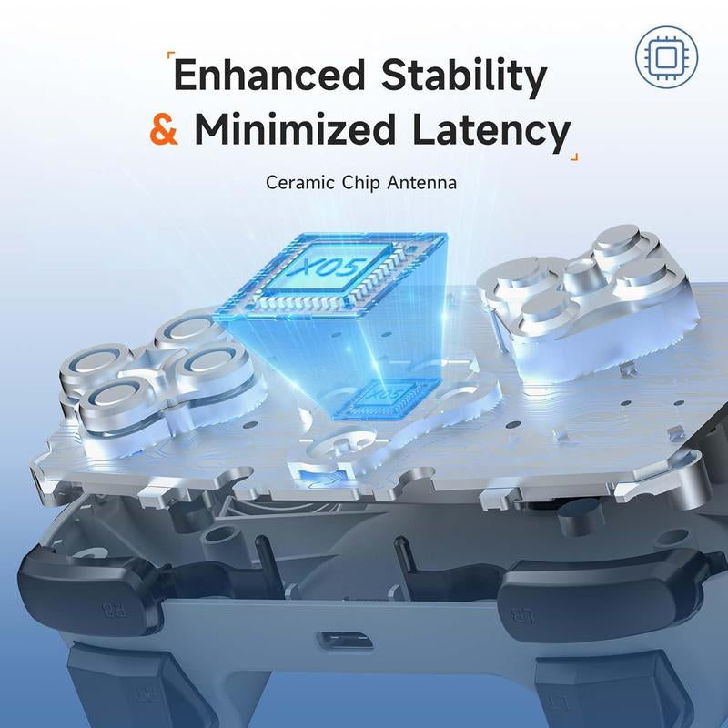 Easysmx X05 Wireless Controller for Pc/Android/Steam Deck- Bluetooth Controller Gamepad with Hall Effect Joysticks and Trigger,Turbo,Rumble Vibration and RGB Lighting Thumbstick Grips Gaming Accessories Wireless Gaming Console Smartphone Drift Gamer Gear