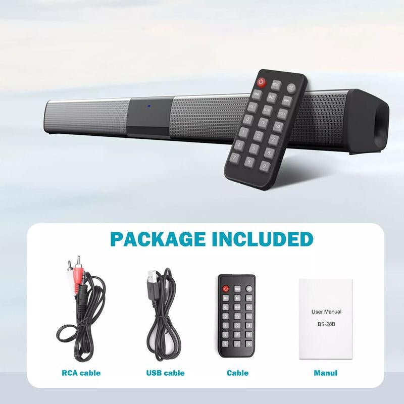 Sound Bar Surround Sound System TV Sound Bar Speakers with Bluetooth/Optical/Aux Connection for Pc/Gaming/Projectors