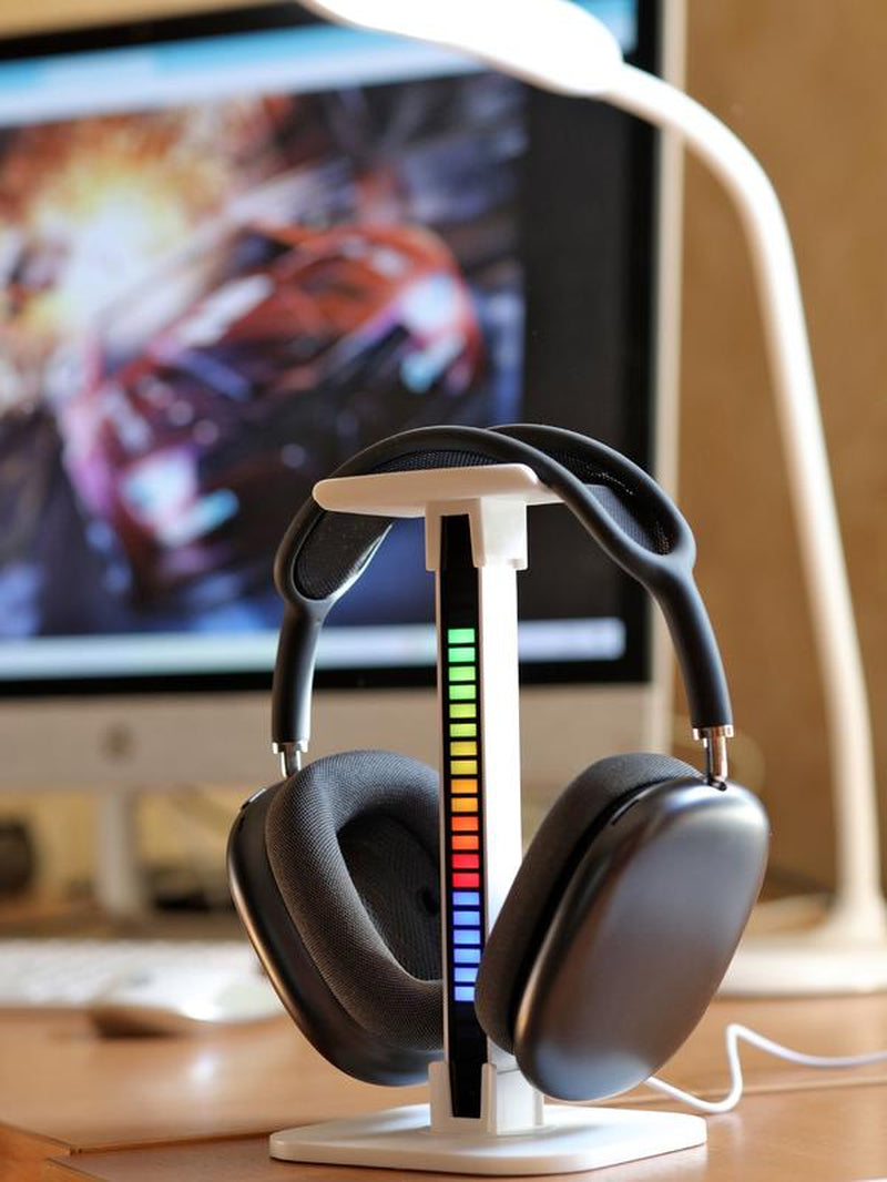 Headphone Stand, Headset Holder, Suitable for Over-Ear Headphones, Gaming Accessories, Tabletop Setup. (White) Aluminum Alloy