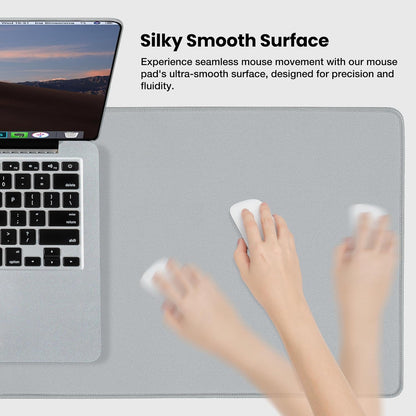 Waterproof Large Gaming Mouse Pad with Durable Stitched Edges，Non-Slip Rubber Base, Mouse Mat Desk Pad for Home Office Gaming, 35.4”X15.7”X0.12”, Gray