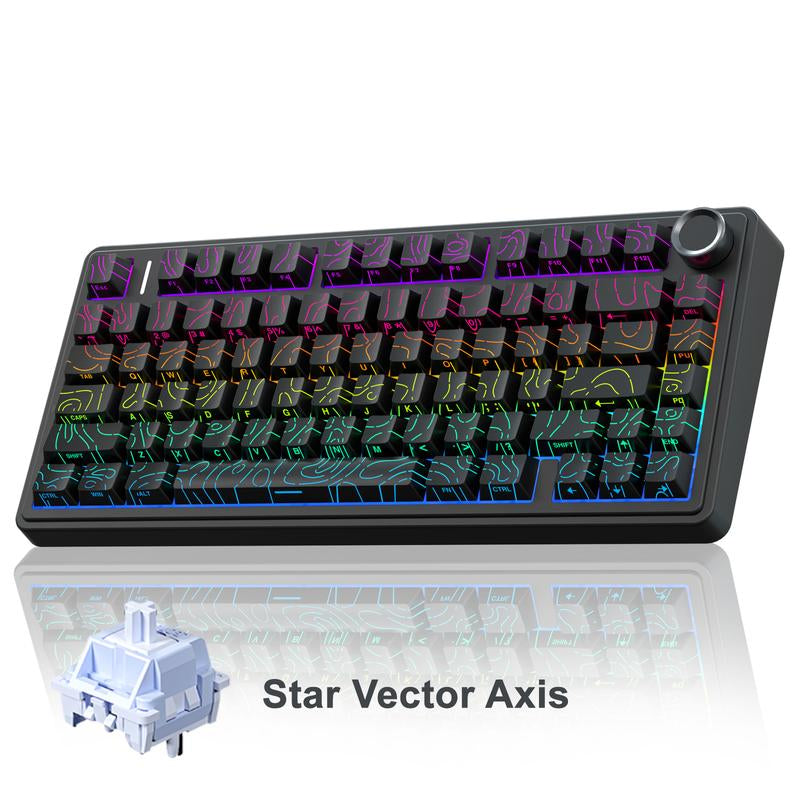 OFFICIAL AULA F75 Pro Mechanical Keyboard RGB Backlit 2.4G Wireless Bluetooth Gaming Keyboard for Gamers Gaming PC Accessories Gasket Custom Creamy Keyboard Gaming Accessories Fallfreshness Tiktokshopfalldealsforyou