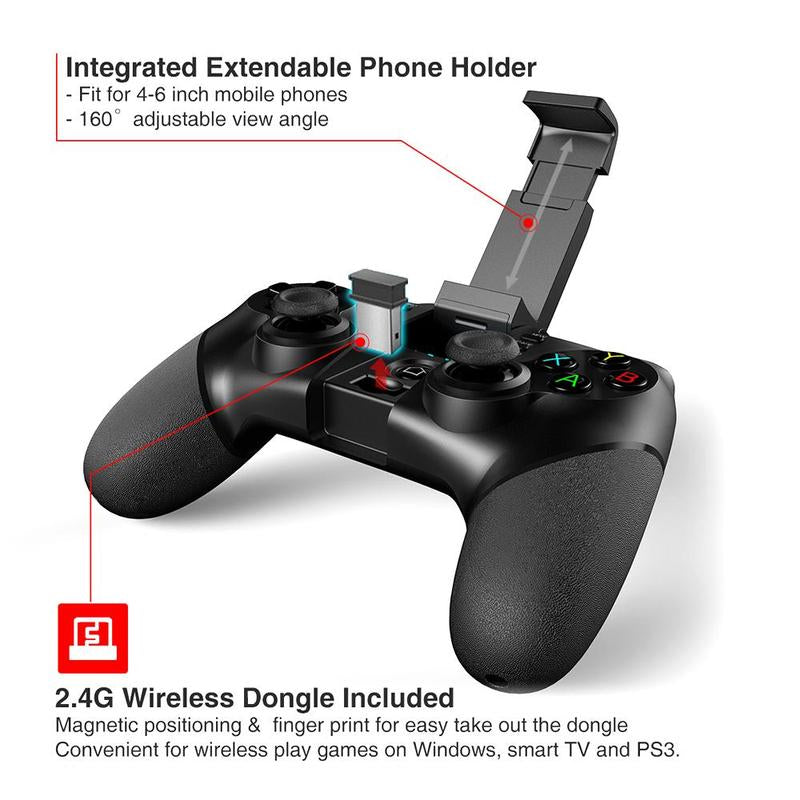 Wireless Gamepad, 2.4G Wireless Game Controller with Receiver, Gamepad for Iphone Android PC Playstation 4 3 PS4 PS3 Nintendo Switch, Gaming Console Accessories