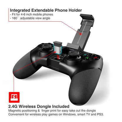 Wireless Gamepad, 2.4G Wireless Game Controller with Receiver, Gamepad for Iphone Android PC Playstation 4 3 PS4 PS3 Nintendo Switch, Gaming Console Accessories