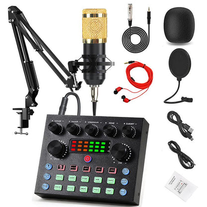 V8S Live Broadcast Device, Live Sound Card,Audio Mixer Wireless Bluetooth Blog Live Audio Equipment, Microphone Set Music Sound Control with Voice Changer, Reverberation Live Broadcast Equipment, Youtube Tiktok Twitch Gaming Recording
