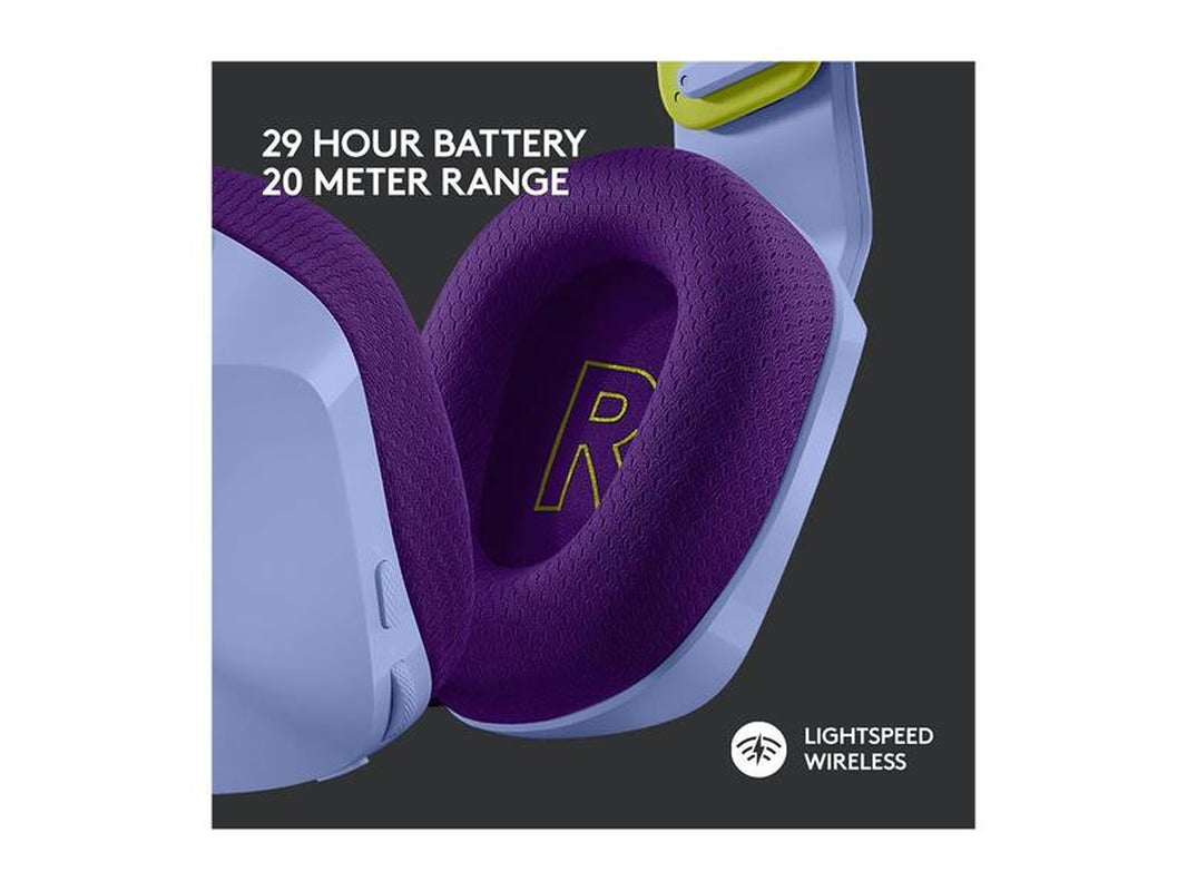 Logitech G733 LIGHTSPEED Wireless Gaming Headset with Suspension Headband, LIGHTSYNC RGB, Blue VO!CE Mic Technology and PRO-G Audio Drivers - Lilac