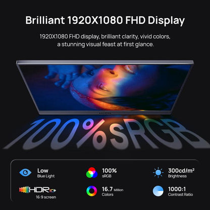 ARZOPA Portable Gaming Monitor 16.1" 100%Srgb Full HD Portable Monitor IPS Office Computer External Screen USB C HDMI Display for PC MAC Laptop Phone Xbox PS5 Switch with Adjustable Built-In Kickstand Travel Monitor Gamingonthego