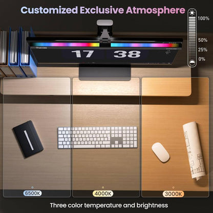 Quntis Computer Monitor Light RGB PRO Backlight Light Bar Gaming Office Desk Screenlinear Lamp, Led Bar MC211 (19.7Inch) Adjustable Brightness Dimmable Lighting