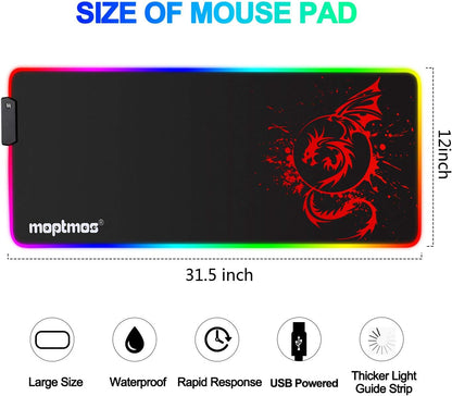 RGB Gaming Mouse Pad Anime Dragon Mousepad