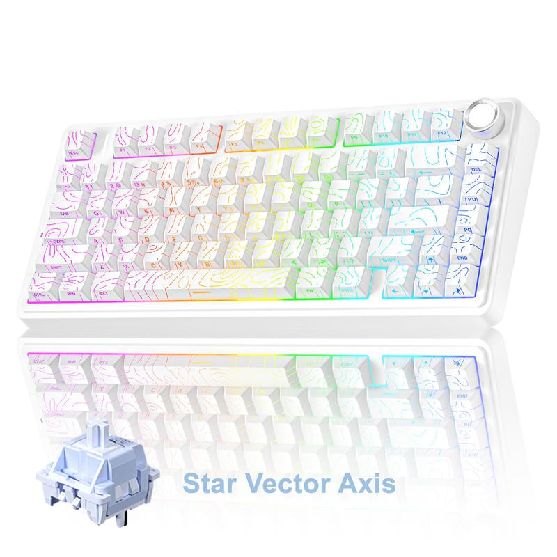 OFFICIAL AULA F75 Pro Mechanical Keyboard RGB Backlit 2.4G Wireless Bluetooth Gaming Keyboard for Gamers Gaming PC Accessories Gasket Custom Creamy Keyboard Gaming Accessories Fallfreshness Tiktokshopfalldealsforyou