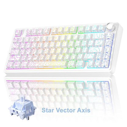OFFICIAL AULA F75 Pro Mechanical Keyboard RGB Backlit 2.4G Wireless Bluetooth Gaming Keyboard for Gamers Gaming PC Accessories Gasket Custom Creamy Keyboard Gaming Accessories Fallfreshness Tiktokshopfalldealsforyou