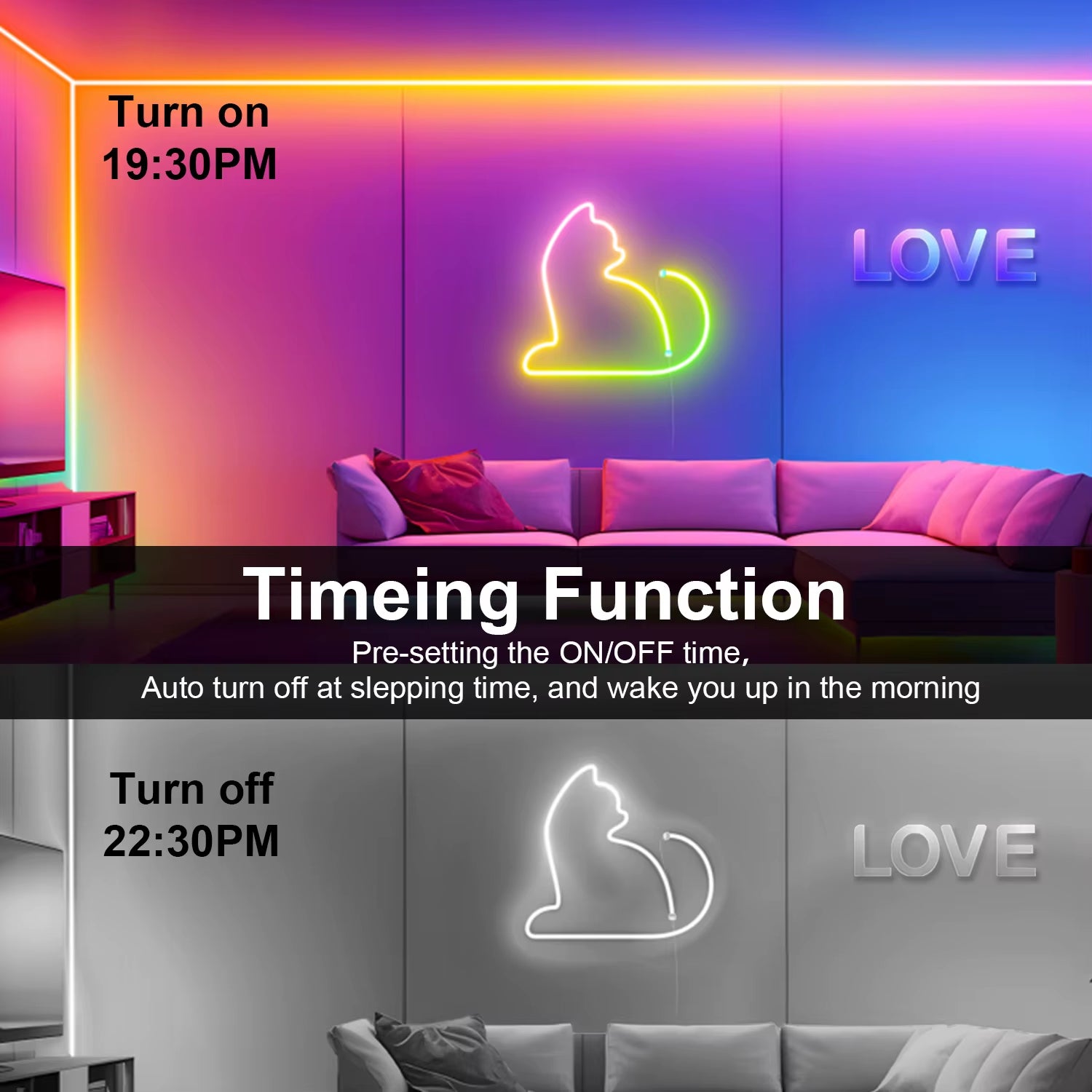 Mergbw Neon LED Strip Lights 5V 3/2/1M Silicone Neon Rope Light Music Sync DIY APP Dreamcolor Chasing Strip Tape Room Wall Decor