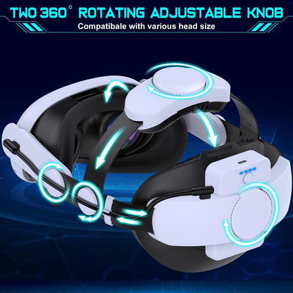 ESYWEN Head Strap for Oculus Quest 2 & 3 &3S Accessories,With 7500Mah Rechargeable Battery, VR Accessories Adjustable Elite Strap for Oculus Quest 2 & 3 VR Headset