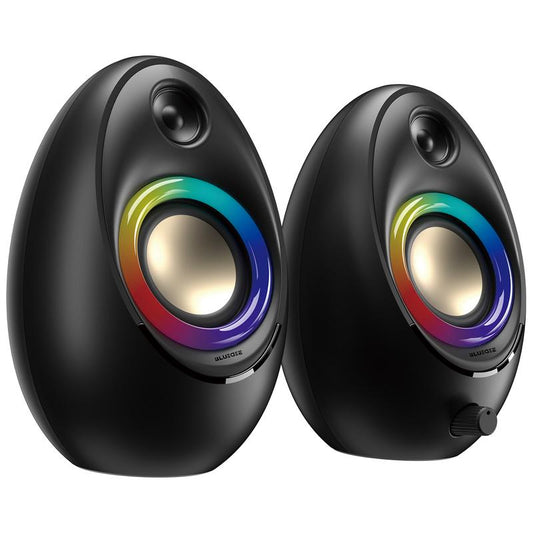 Bluedee Computer Speakers for Desktop PC Bluetooth 5.4 with 2 Speaker Units Dynamic RGB Light Usb/Type-C Powered Plug & Play for Laptops Tablets Audio Cable