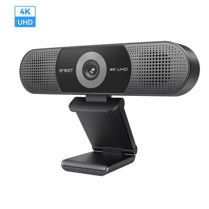 EMEET 4K Webcam with 4 Mics & 2 Speakers, C980 Pro Webcam, Gaming for Switch 2 Camera, Fixed Focus, Adjustable 60°-98° Angle, Magnetic Privacy Cover, Stable Visuals, Cameras for Gaming, Streaming, Fathersdaygift, Dealsforyoudays