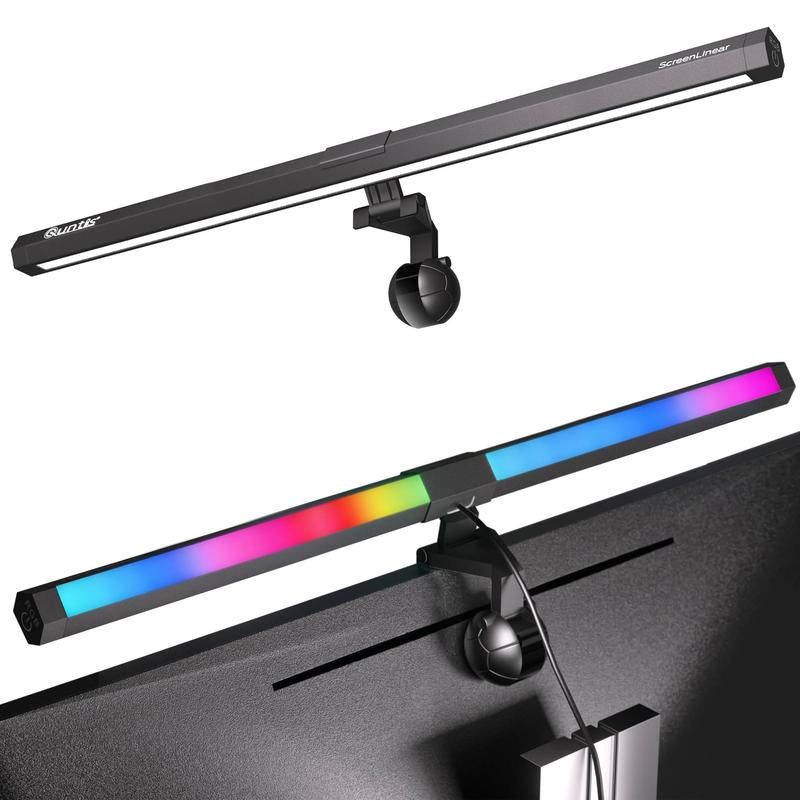 Quntis Computer Monitor Light RGB PRO Backlight Light Bar Gaming Office Desk Screenlinear Lamp, Led Bar MC211 (19.7Inch) Adjustable Brightness Dimmable Lighting