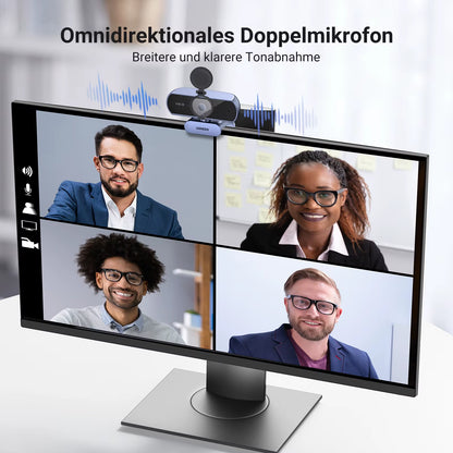 USB Webcam 2K HD Mini Webcam for Laptop Computer Web Camera Dual Microphones for Youtube Zoom Video Calling 30Fps Web Cam