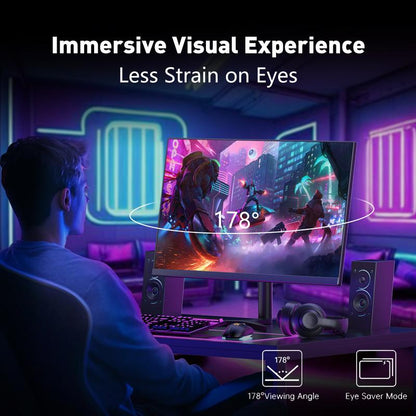 REHISK 25" Gaming Monitor, 240Hz, FHD 1080P, 1Ms, VA Panel, HDR10, 92% Srgb, Frameless Design, HDMI2.0 & DP1.2, VESA Mountable