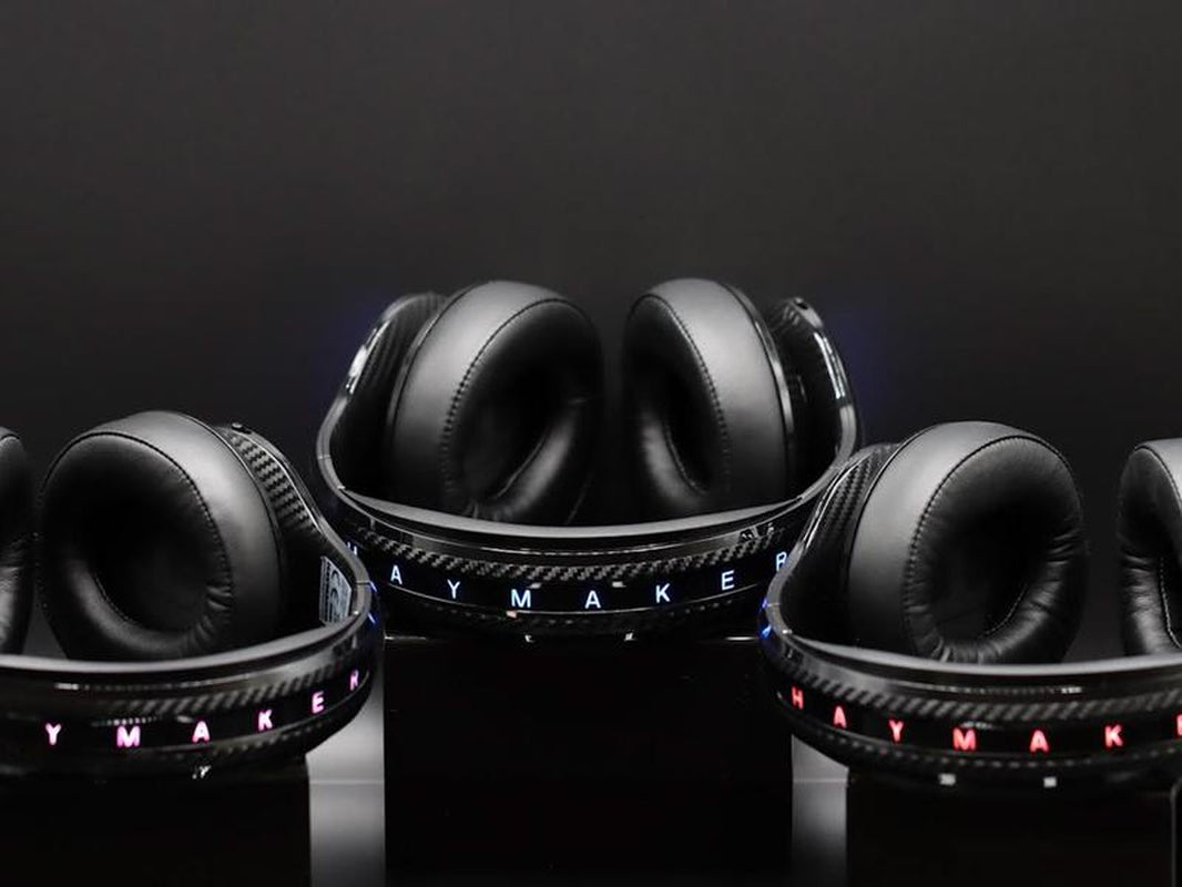 The Haymaker HM100 Headphones by Peak Audio - Active Noise Cancellation - Customizable RGB - 7.1 Surround Sound DIRAC Codec - Production & Gaming Headset Audio Bluetooth 5.0 Aptx Compatible with Xbox Playstation 4 PS5 Nintendo Switch PC Iphone Android