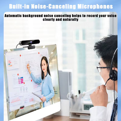 Webcams 4K PC Fixed Focus USB Web Cam with Microphone Computer Laptop Full HD 1080P Mini Camera for Live Streaming Conference