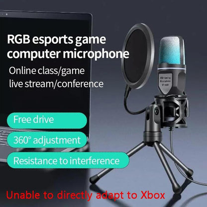 Condenser Professional Microphone Mic for PC Laptop Computer Gaming USB Wired Streaming Podcast Studio Mike Kit Gamer Accessory