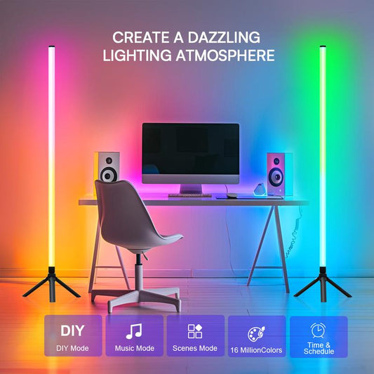 Daybetter 360° Corner Floor Lamp - Minimalist Style, App&Remote Control, Dimmable& Timing, Music Sync, Great for Living Rooms, Bedrooms, Game Rooms, Home Offices, Parties and Decorations, St. Patrick'S Day