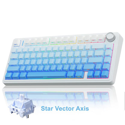 OFFICIAL AULA F75 Pro Mechanical Keyboard RGB Backlit 2.4G Wireless Bluetooth Gaming Keyboard for Gamers Gaming PC Accessories Gasket Custom Creamy Keyboard Gaming Accessories Fallfreshness Tiktokshopfalldealsforyou