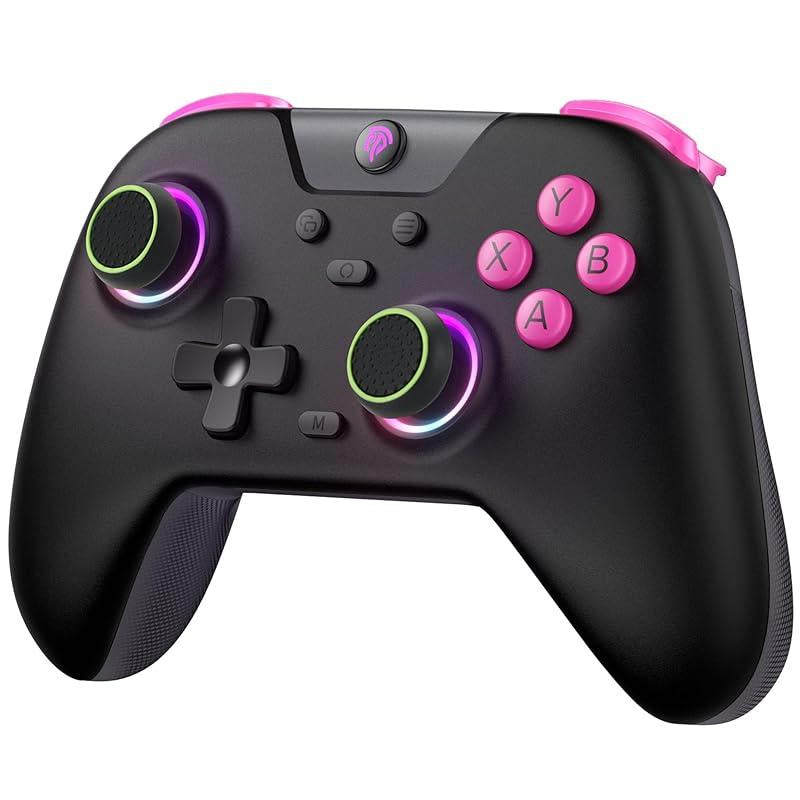 Easysmx X05 Wireless Controller for Pc/Android/Steam Deck- Bluetooth Controller Gamepad with Hall Effect Joysticks and Trigger,Turbo,Rumble Vibration and RGB Lighting Thumbstick Grips Gaming Accessories Wireless Gaming Console Smartphone Drift Gamer Gear