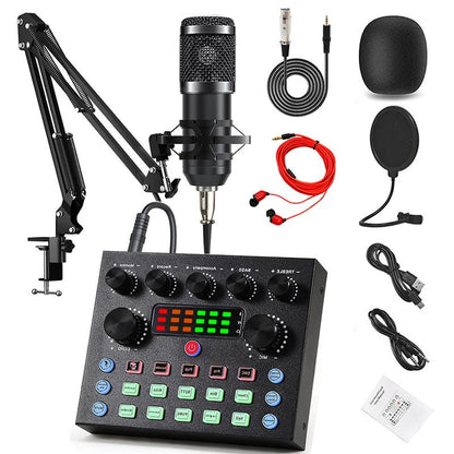 V8S Live Broadcast Device, Live Sound Card,Audio Mixer Wireless Bluetooth Blog Live Audio Equipment, Microphone Set Music Sound Control with Voice Changer, Reverberation Live Broadcast Equipment, Youtube Tiktok Twitch Gaming Recording