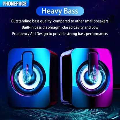 Computer Speaker Stereo Sound with Microphone 3.5Mm AUX Home Office PC Speaker for Macbook Desktop Notebook Computer Loudspeaker