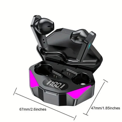 Wireless In-Ear Design Earphone, Bluetooth-Compatible Noise Cancelling Gaming Headset, Sports Headset with Power Display & Light for Sports Running Call