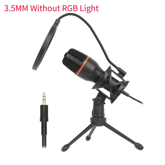 ME4 USB/3.5MM Condenser Microphone Wired Desktoptripod MIC for Recording Live Gaming Video Noise Reduction Conference Microphone