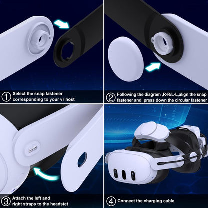 ESYWEN Head Strap for Oculus Quest 2 & 3 &3S Accessories,With 7500Mah Rechargeable Battery, VR Accessories Adjustable Elite Strap for Oculus Quest 2 & 3 VR Headset