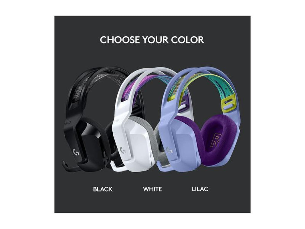Logitech G733 LIGHTSPEED Wireless Gaming Headset with Suspension Headband, LIGHTSYNC RGB, Blue VO!CE Mic Technology and PRO-G Audio Drivers - Lilac