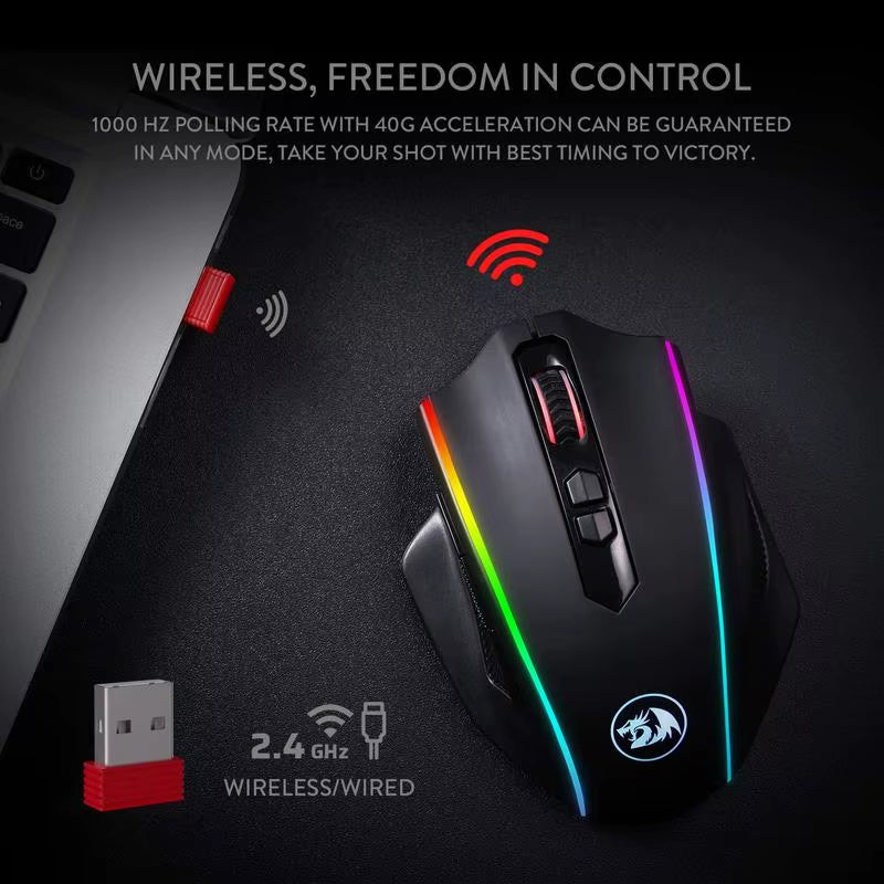 M686 Wireless Gaming Mouse, 16000 DPI Wired/Wireless Gamer Mouse with Professional Sensor, 45-Hour Durable Power Capaci