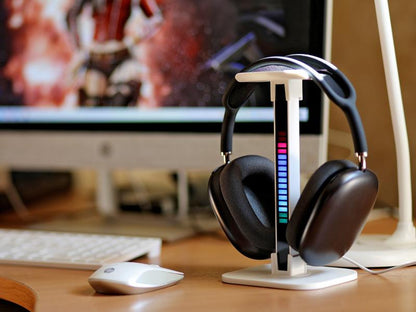 Headphone Stand, Headset Holder, Suitable for Over-Ear Headphones, Gaming Accessories, Tabletop Setup. (White) Aluminum Alloy