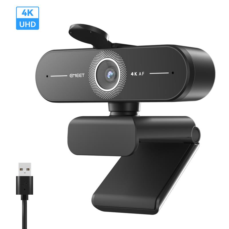EMEET C60E 4K Webcam Streaming Camera for PC Laptop Gaming Accessories for Switch 2 Camera 1080P@60Fps Fast Autofocus Wireless Fill Light Plug & Play with Privacy Cover Game Changer Webcam 4K for Streaming Living, Fallfreshness