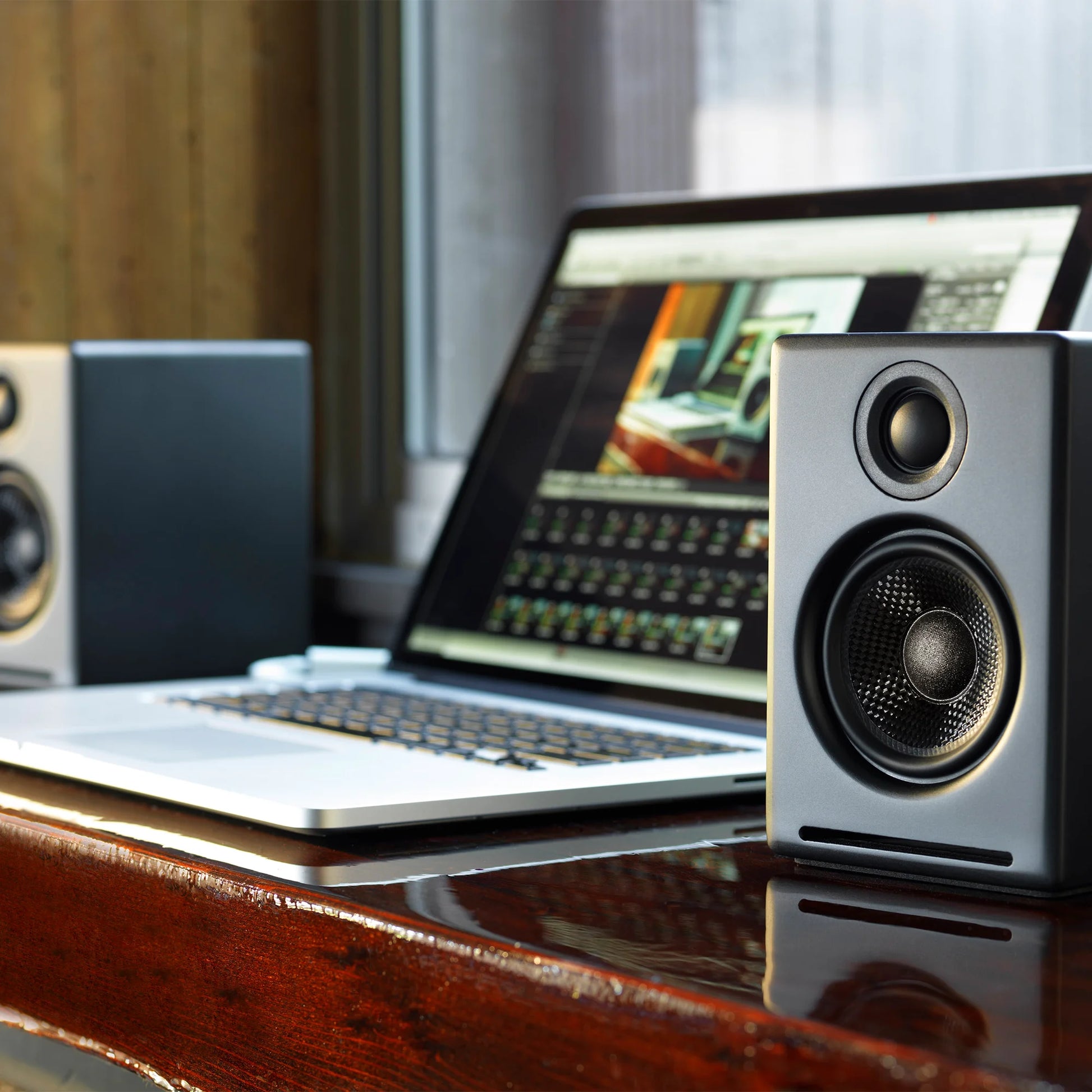 A2 24 Bit Hires Desktop Speakers with Bluetooth - Pair (Black)