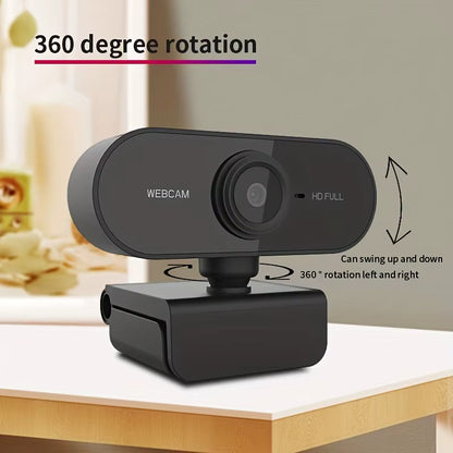 1080P Full HD Computer Network Camera with Microphone USB Plug PC Mac Laptop Desktop Live Video Call Work Mini Camera