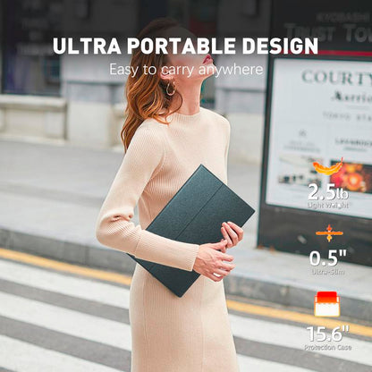 Portable Gaming Monitor 15.6" USB-C HDMI Computer Display W/Smart Cover and Dual Speakers, Travel Monitors for Laptop Mac PC Phone PS4/5 Xbox Switch