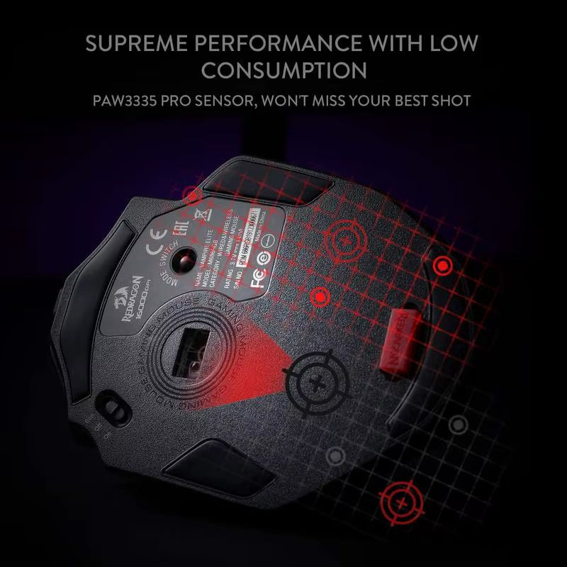 M686 Wireless Gaming Mouse, 16000 DPI Wired/Wireless Gamer Mouse with Professional Sensor, 45-Hour Durable Power Capaci