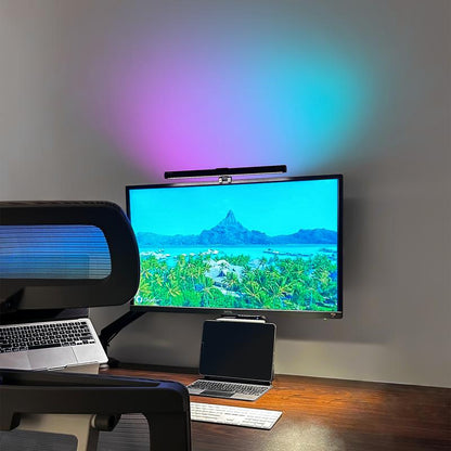 Quntis Computer Monitor Light RGB PRO Backlight Light Bar Gaming Office Desk Screenlinear Lamp, Led Bar MC211 (19.7Inch) Adjustable Brightness Dimmable Lighting