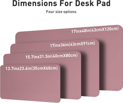 Leather Desk Pad Protector,Mouse Pad,Office Desk Mat,Non-Slip PU Leather Desk Blotter,Laptop Desk Pad,Waterproof Desk Writing Pad for Office and Home (Dark Pink,23.6" X 13.7")