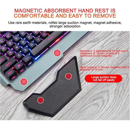 Mechanical Feel Gaming Keyboard, Rainbow Backlit Wired Gaming Keyboard for PC Desktop with Multiple Lighting Modes